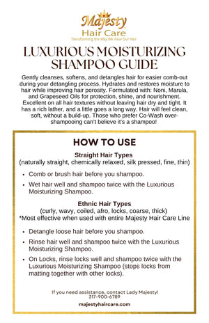 Shampooing hydratant Majesty Luxurious 12 oz